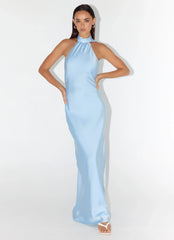 Keena Scarf Maxi Dress - Blue