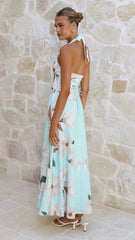Skye Maxi Dress - Aqua/White Floral