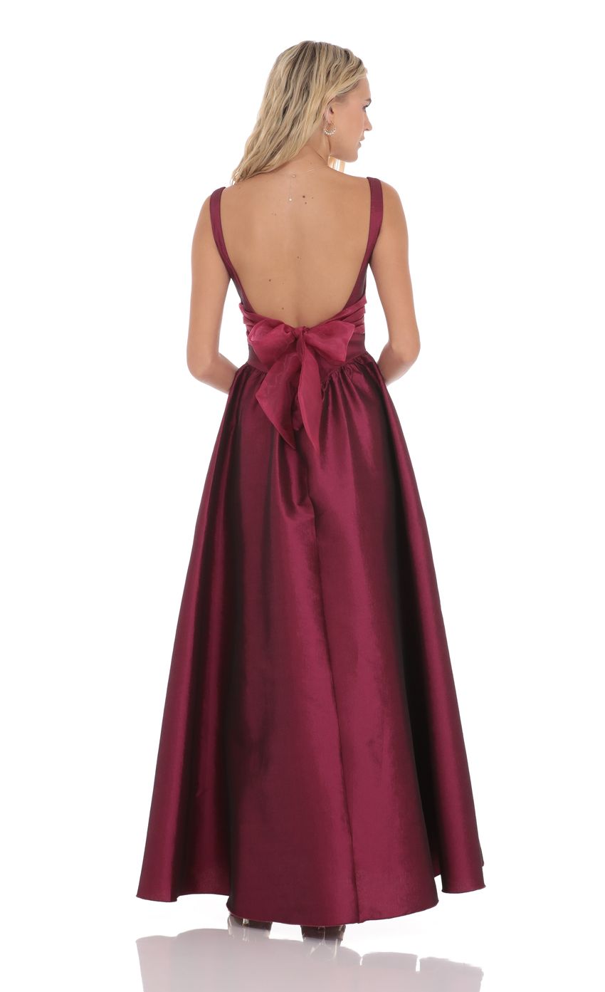 Back Bow Gown in Plum